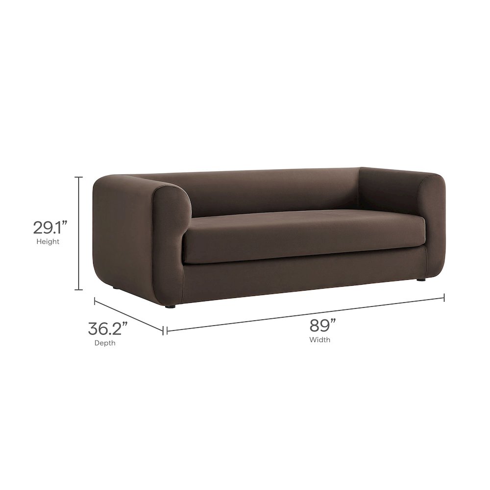 Leif 89" Performance Velvet Upholstered Sofa. Picture 3