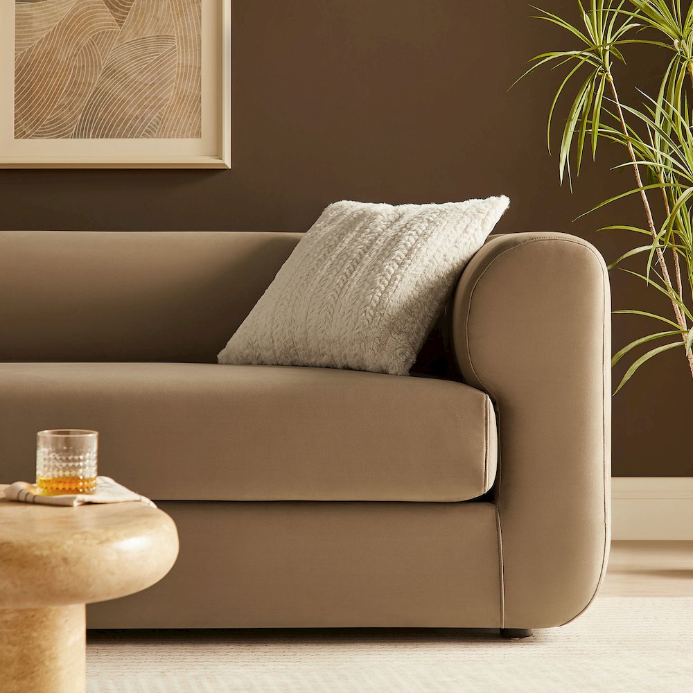 Leif 89" Performance Velvet Upholstered Sofa. Picture 9