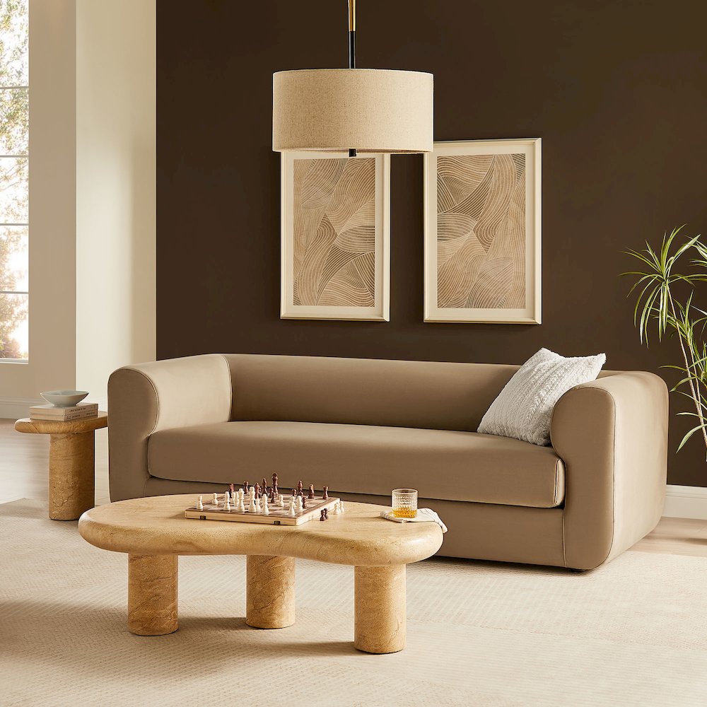Leif 89" Performance Velvet Upholstered Sofa. Picture 8