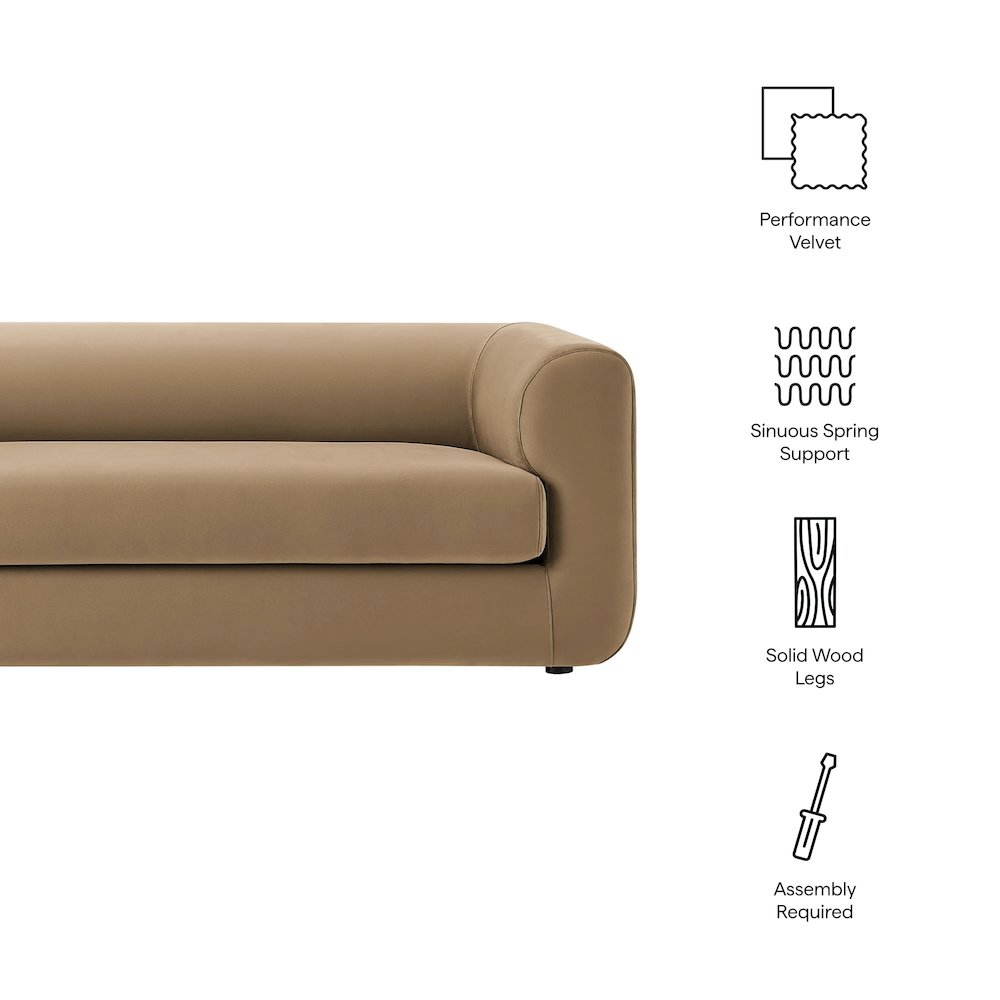 Leif 89" Performance Velvet Upholstered Sofa. Picture 2