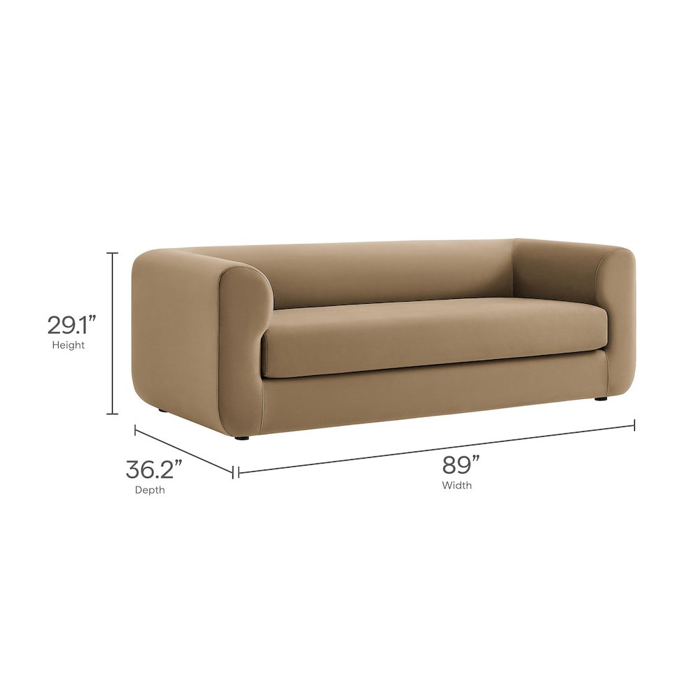 Leif 89" Performance Velvet Upholstered Sofa. Picture 3