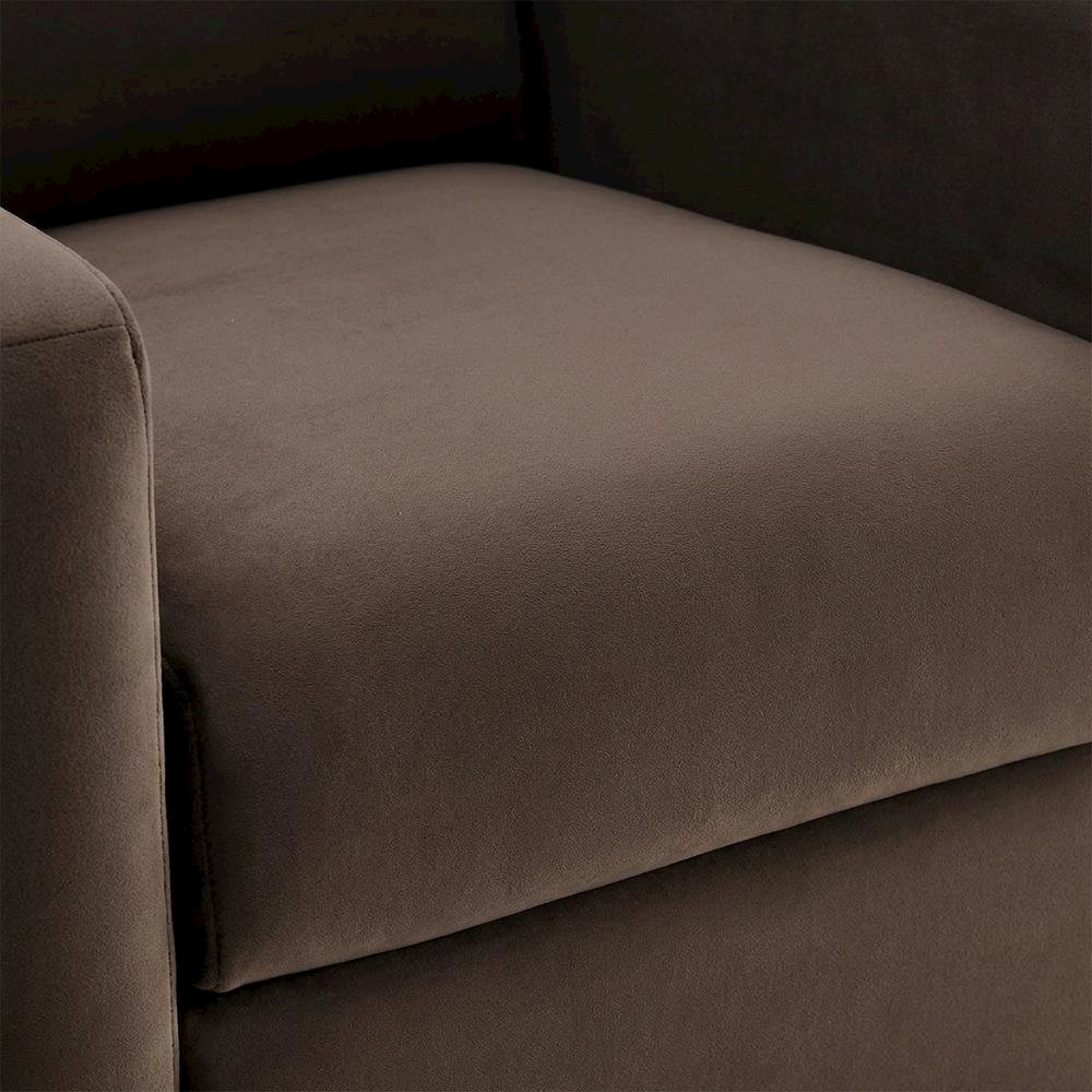 Performance Velvet Swivel Accent Armchair for Living Room, Bedroom, Chocolate. Picture 6