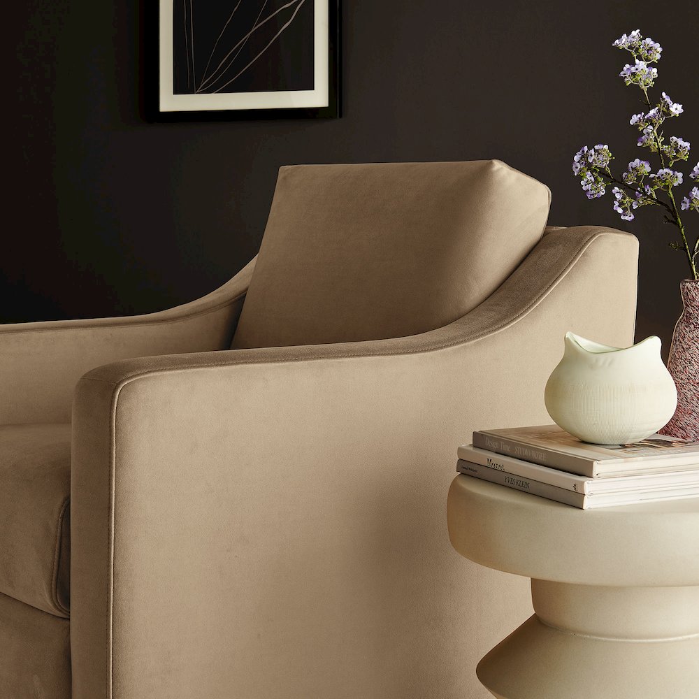 Liora Performance Velvet Armchair. Picture 9