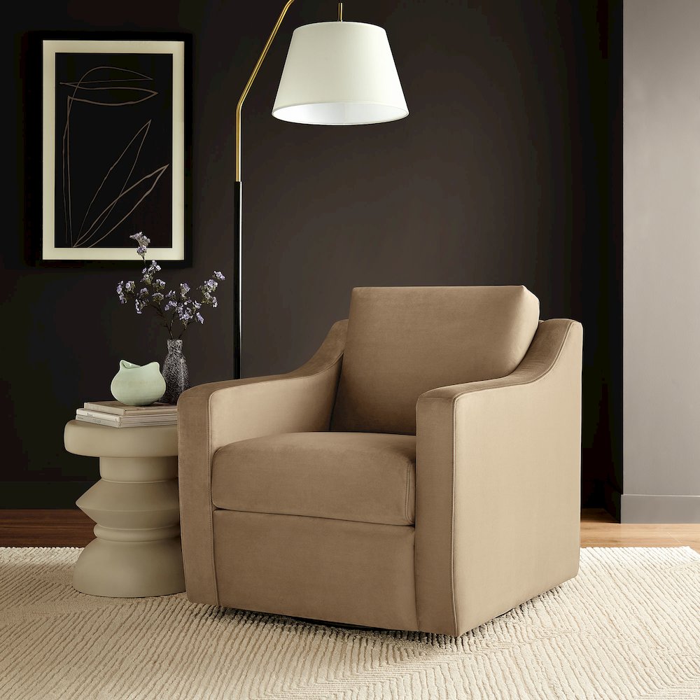 Liora Performance Velvet Armchair. Picture 8