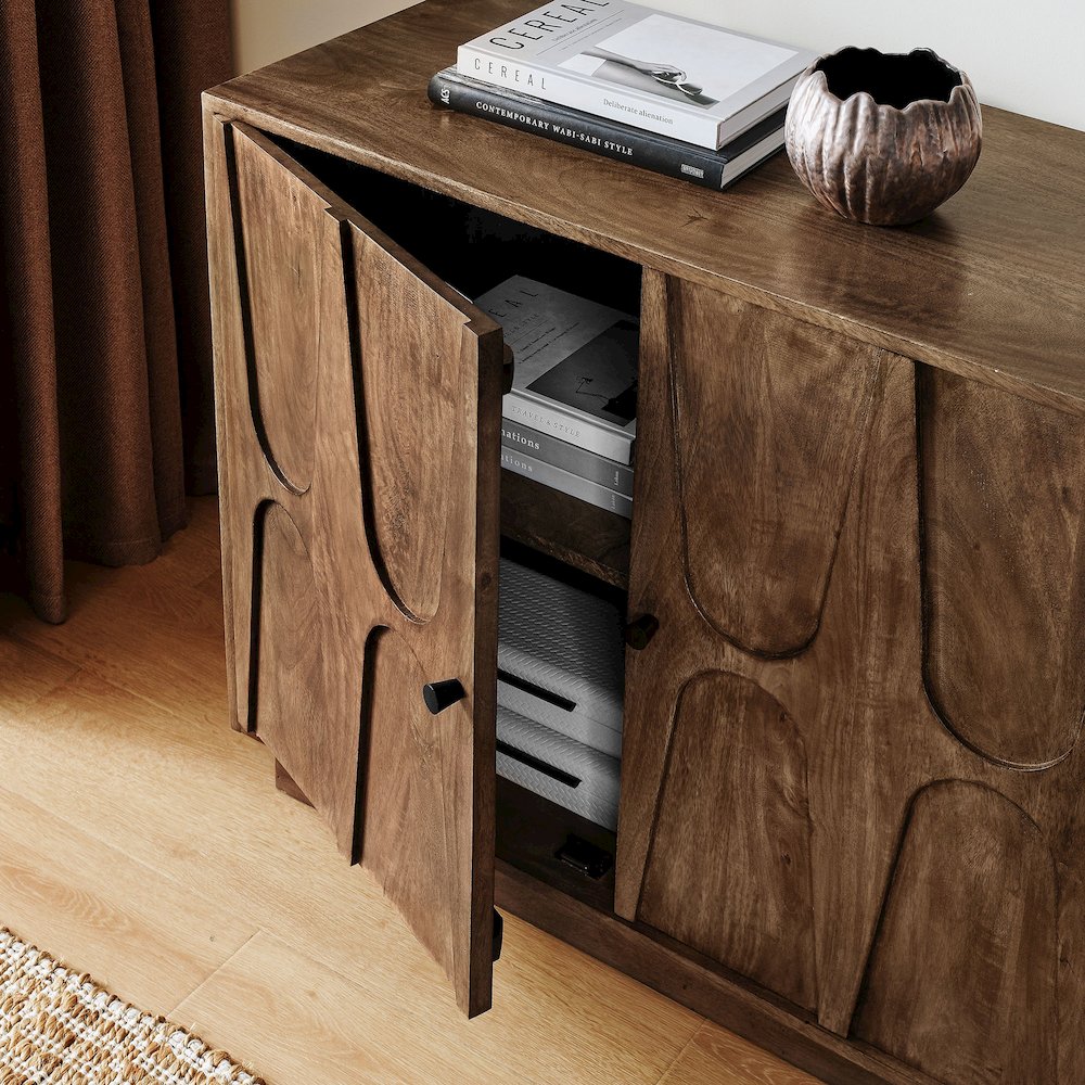Veda 72" Mango Wood Sideboard Cabinet. Picture 9