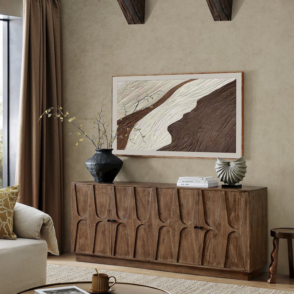 Veda 72" Mango Wood Sideboard Cabinet. Picture 8
