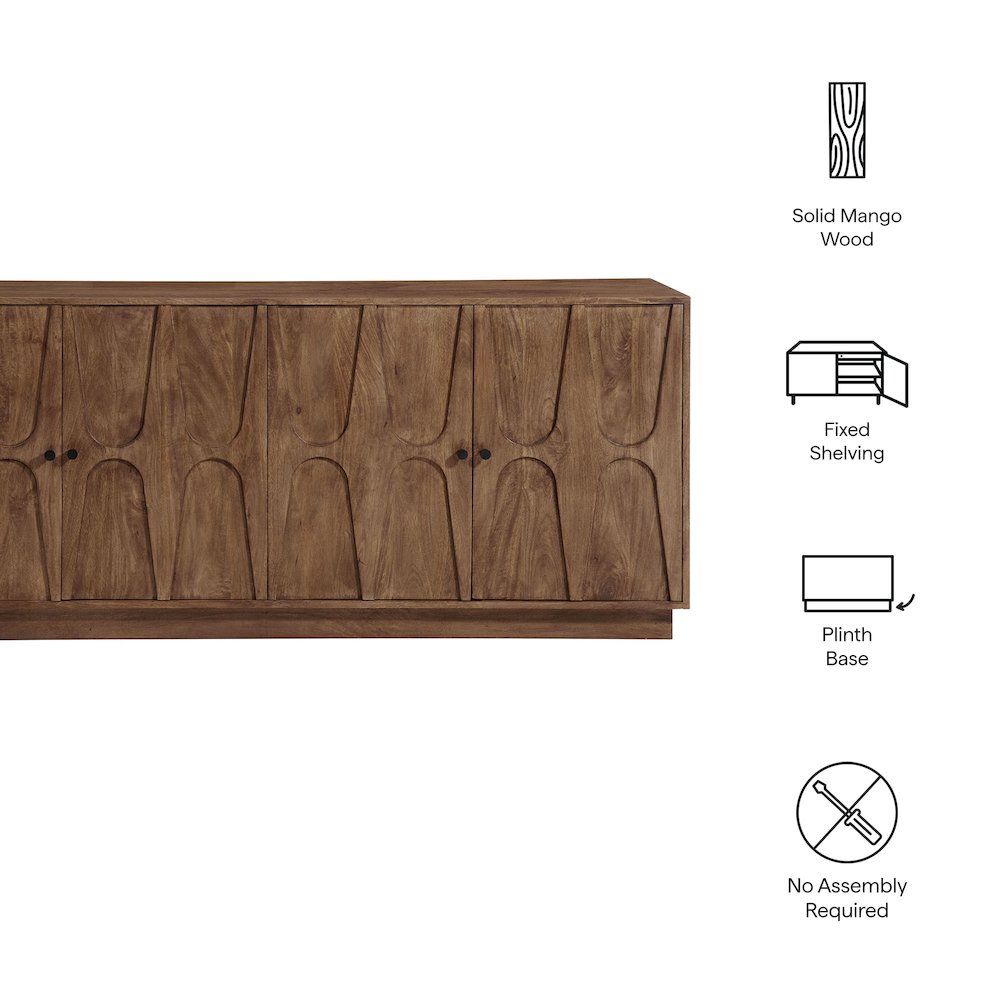 Veda 72" Mango Wood Sideboard Cabinet. Picture 2