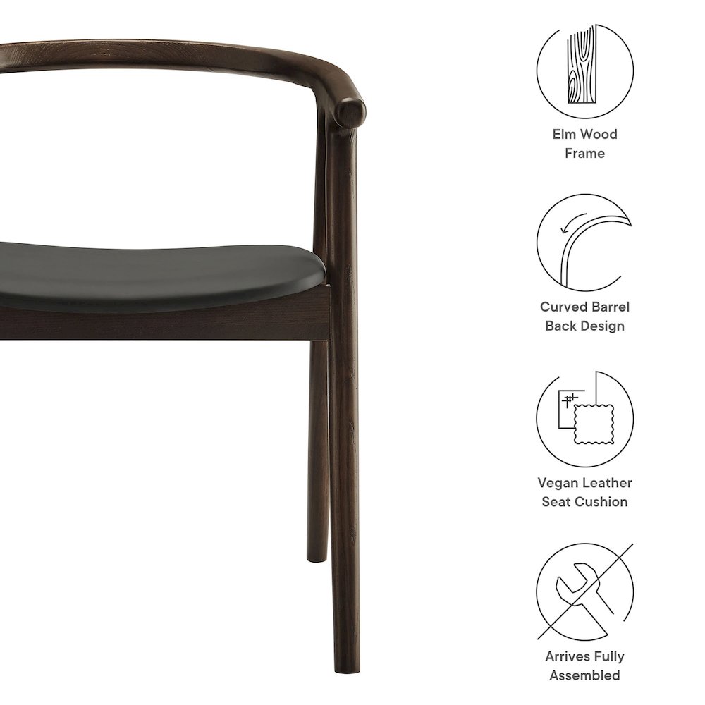 Henry Vegan Leather and Wood Dining Chair. Picture 3