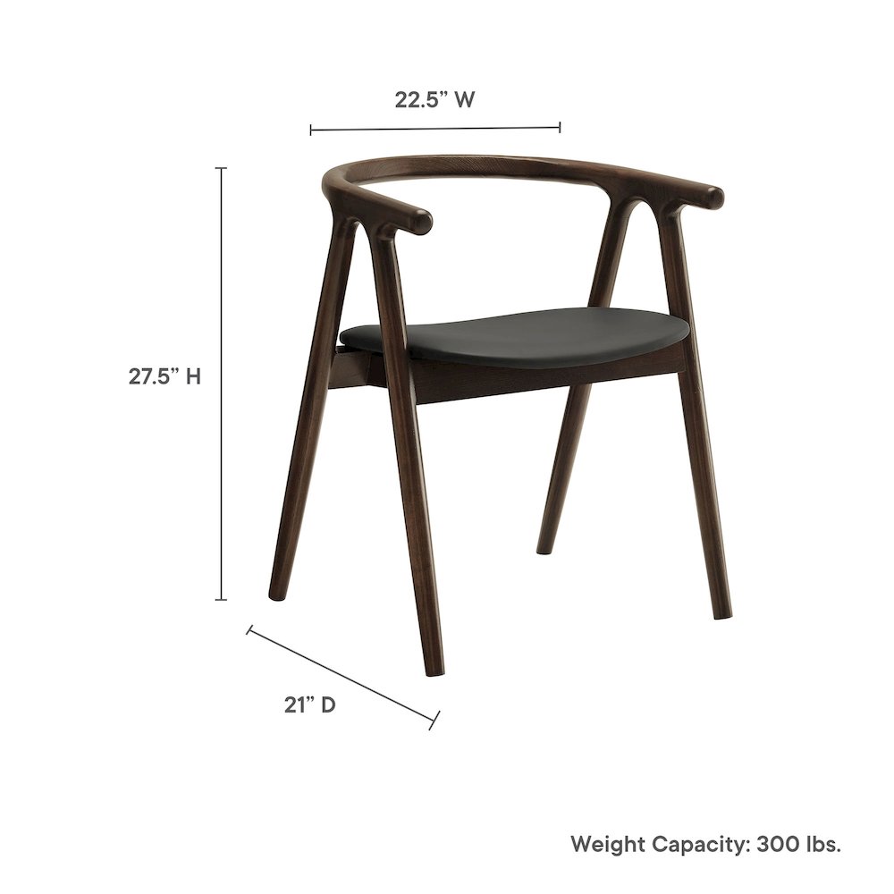 Henry Vegan Leather and Wood Dining Chair. Picture 2