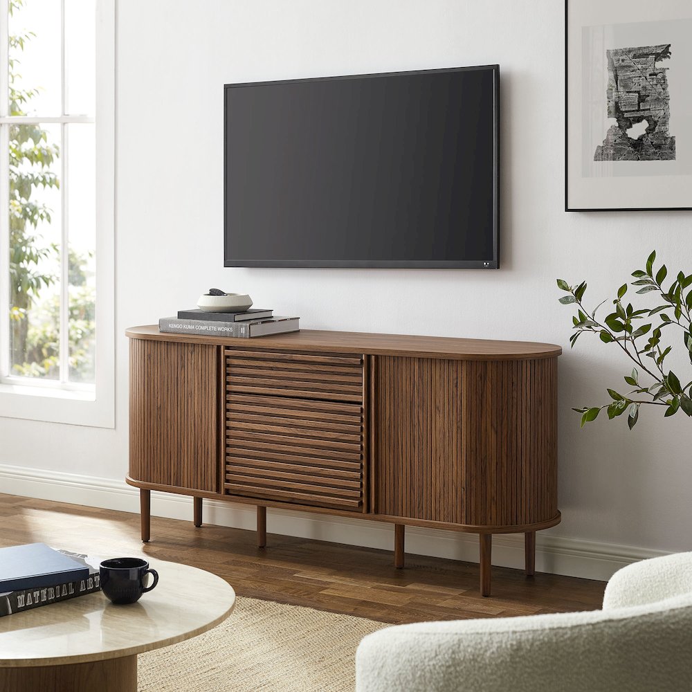 Harlan 67" Fluted Oval Sideboard Cabinet. Picture 11