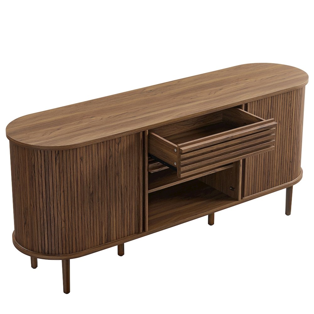 Harlan 67" Fluted Oval Sideboard Cabinet. Picture 4