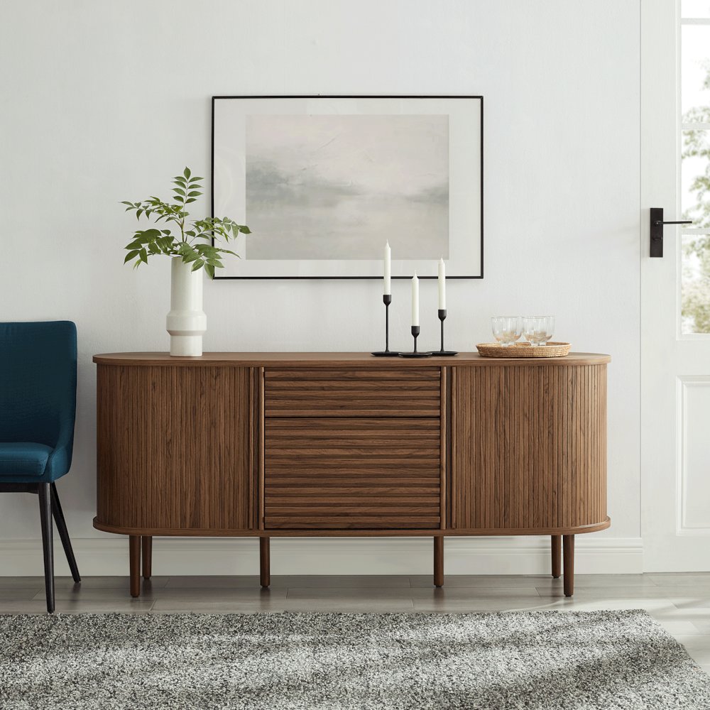 Harlan 67" Fluted Oval Sideboard Cabinet. Picture 10