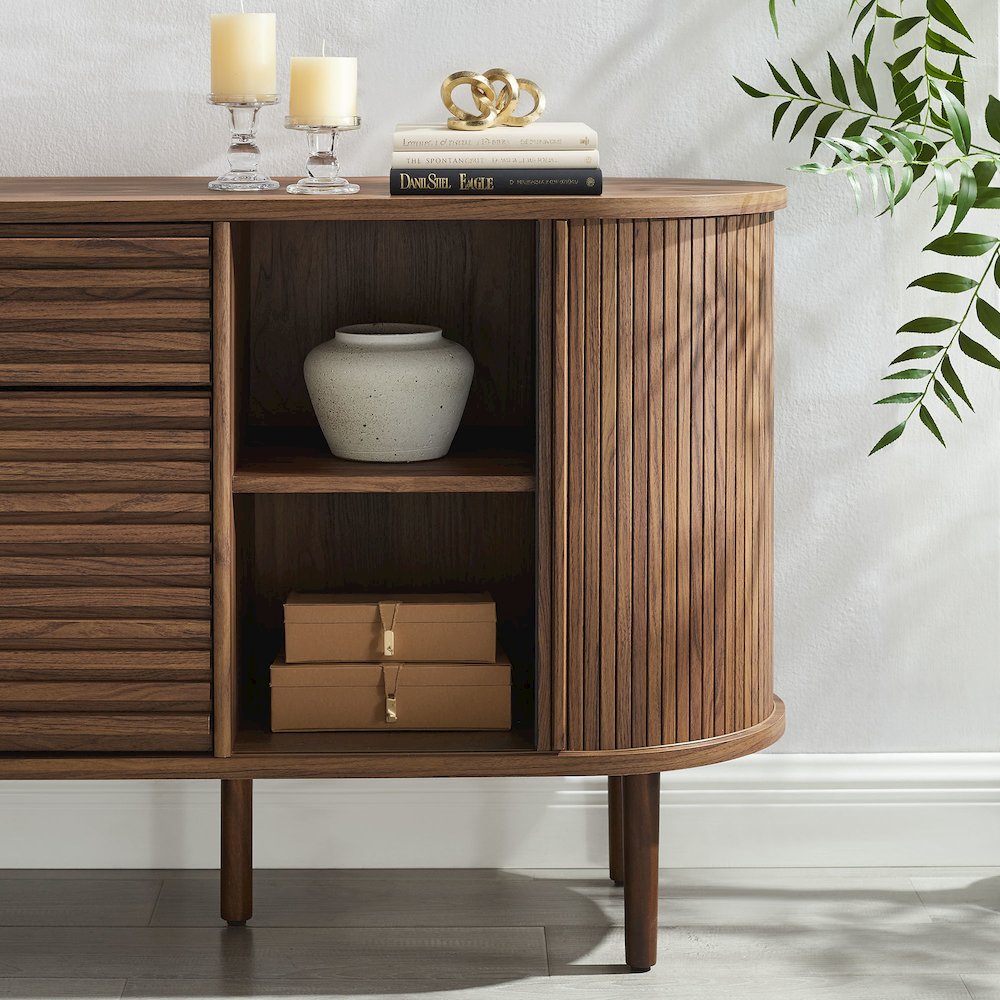 Harlan 67" Fluted Oval Sideboard Cabinet. Picture 12