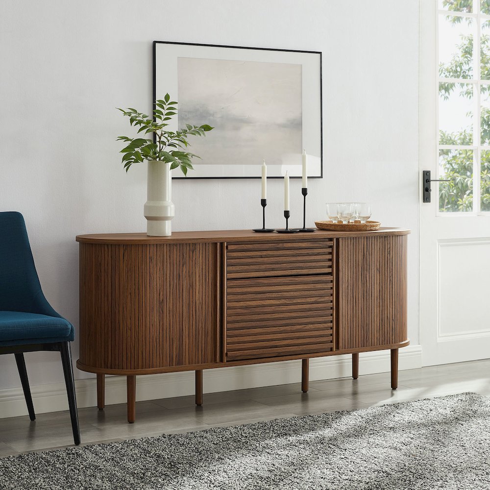 Harlan 67" Fluted Oval Sideboard Cabinet. Picture 9
