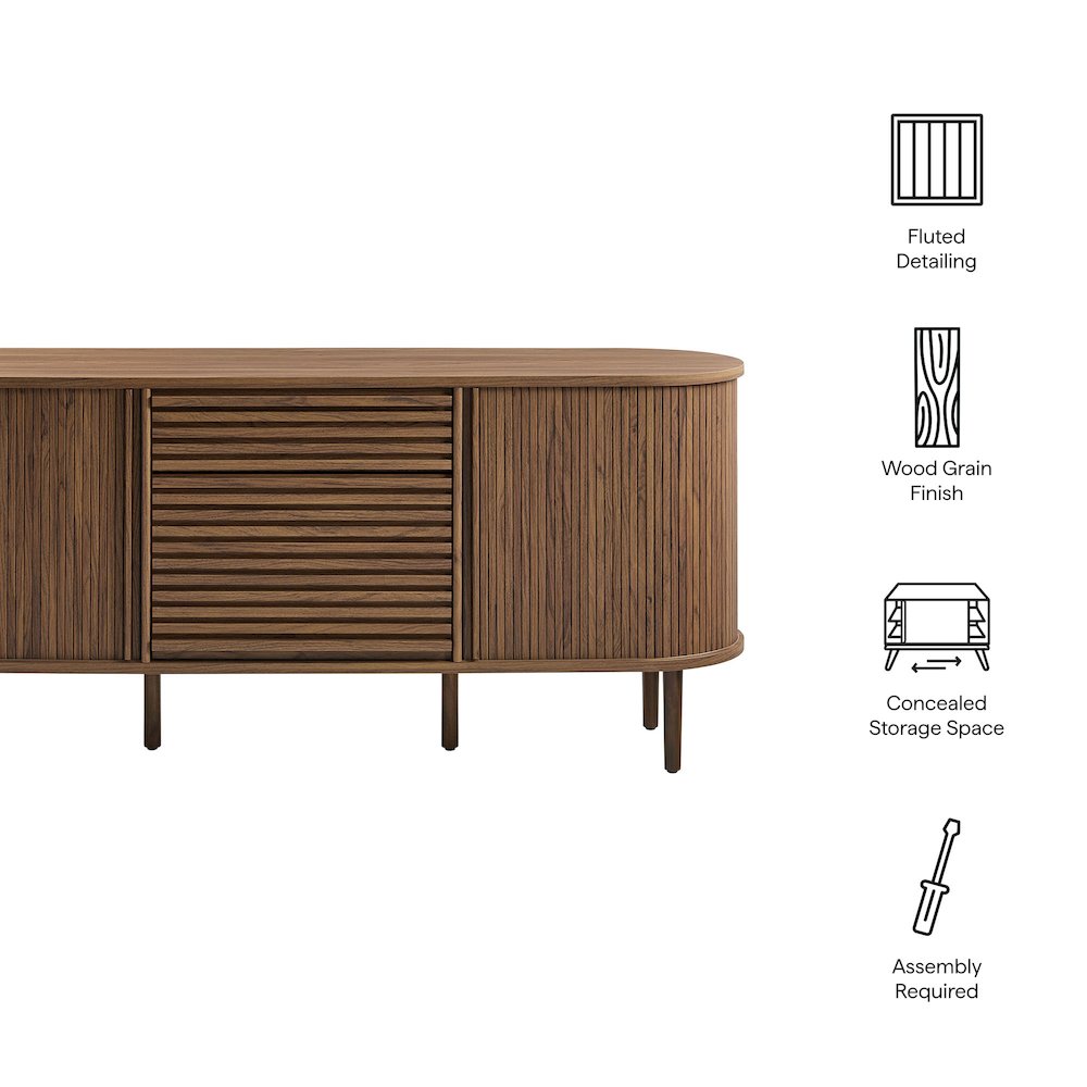 Harlan 67" Fluted Oval Sideboard Cabinet. Picture 3