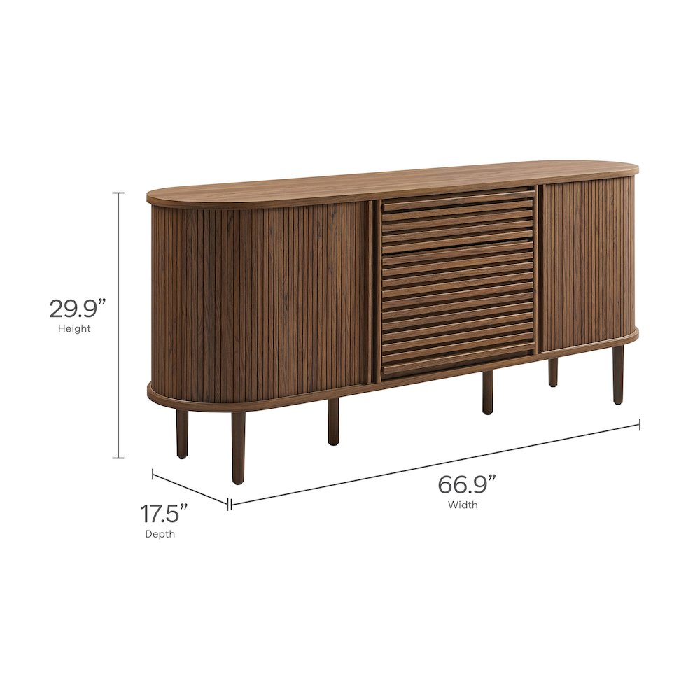 Harlan 67" Fluted Oval Sideboard Cabinet. Picture 2