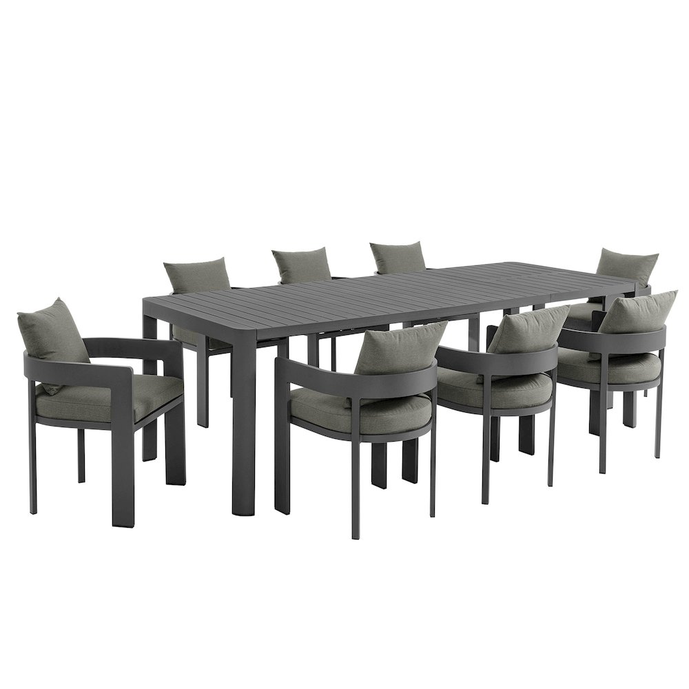 Tahoe 9-Piece Outdoor Patio Aluminum Dining Set With Extendable Table. Picture 1