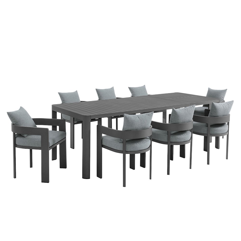 Tahoe 9-Piece Outdoor Patio Aluminum Dining Set With Extendable Table. Picture 1