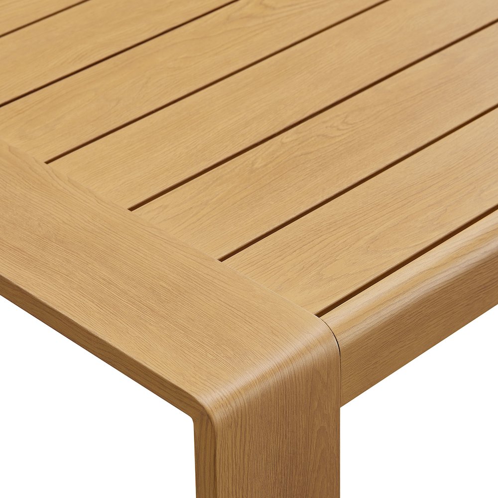 Lirienne Outdoor Patio Aluminum Faux Wood Coffee Table. Picture 7