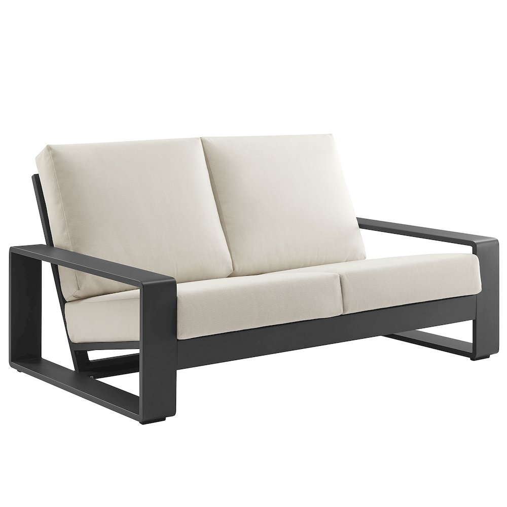 Lirienne Outdoor Patio Aluminum Loveseat. Picture 1