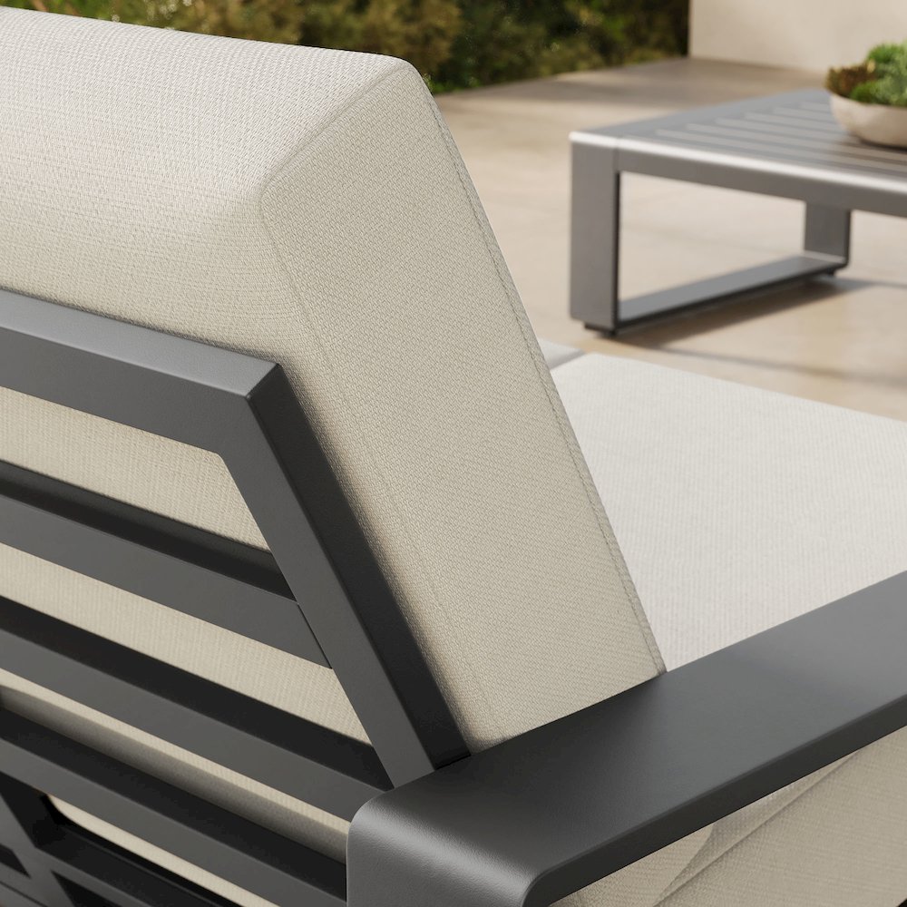 Lirienne Outdoor Patio Aluminum Loveseat. Picture 9
