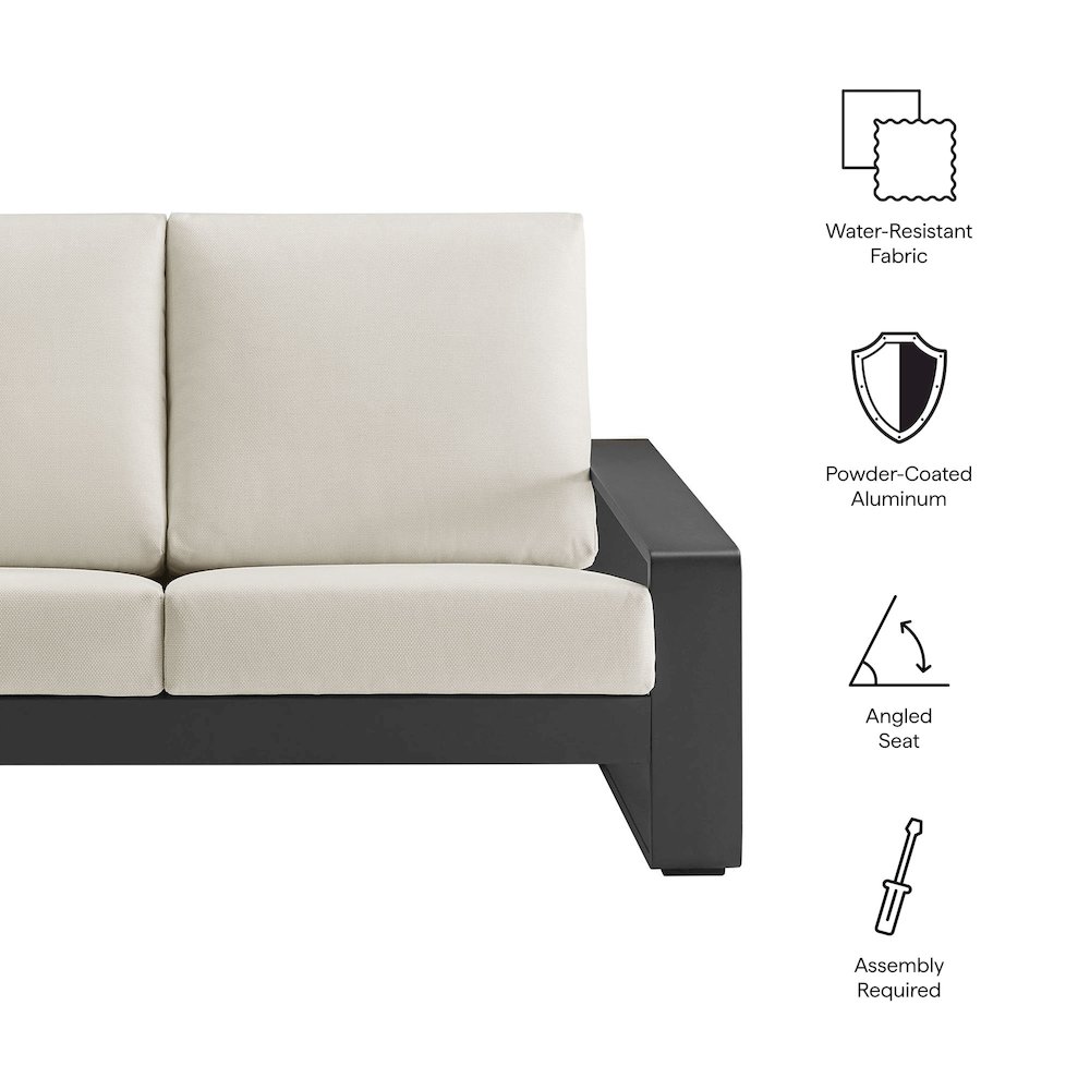 Lirienne Outdoor Patio Aluminum Loveseat. Picture 2