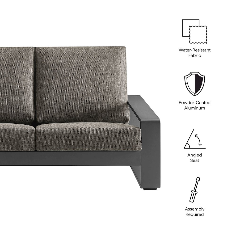 Lirienne Outdoor Patio Aluminum Loveseat. Picture 2