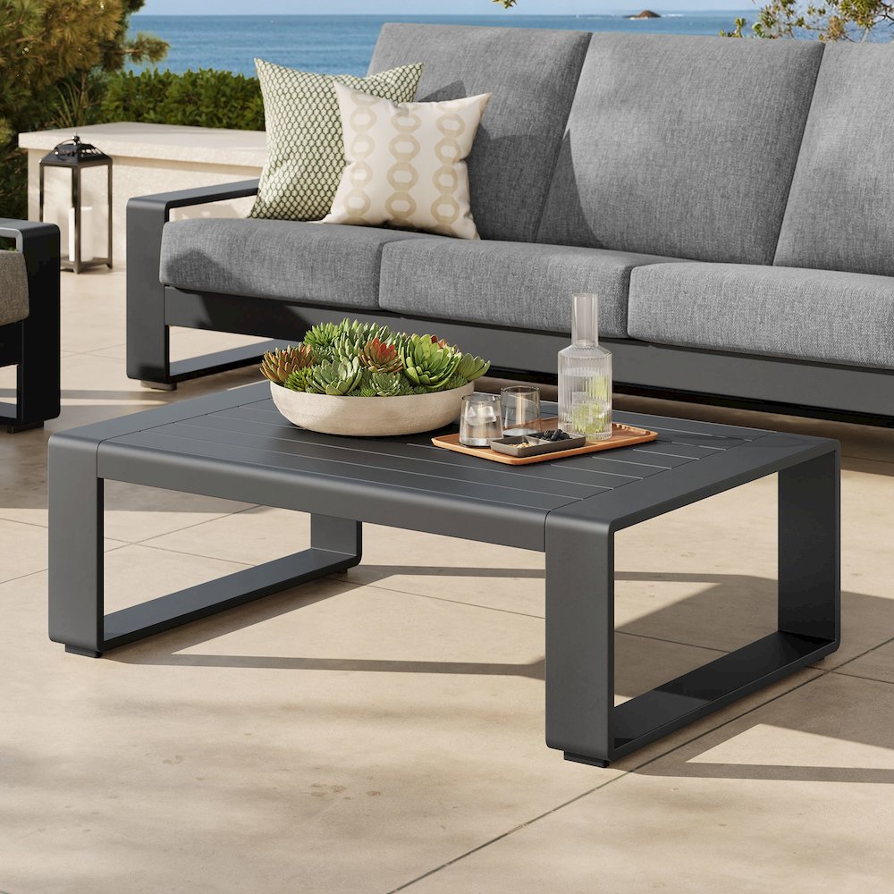 Lirienne Outdoor Patio Aluminum Coffee Table. Picture 8