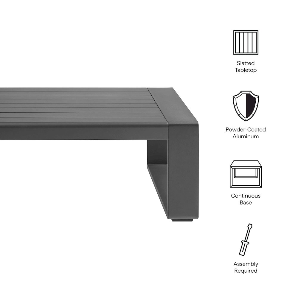 Lirienne Outdoor Patio Aluminum Coffee Table. Picture 2
