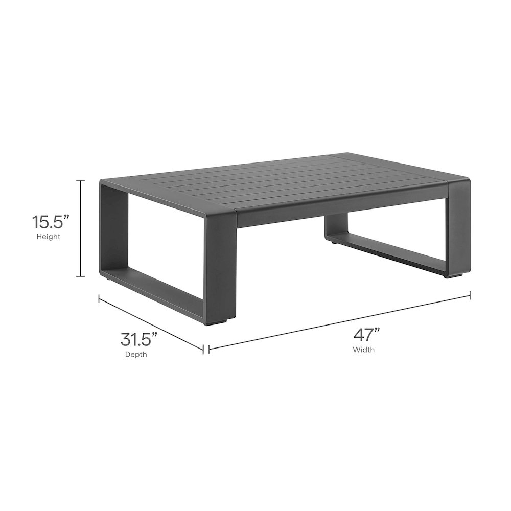 Lirienne Outdoor Patio Aluminum Coffee Table. Picture 3