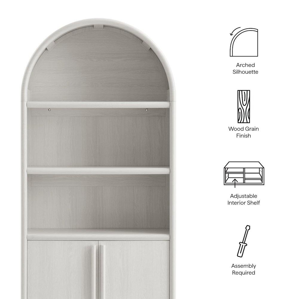 Bellamy Tall Arched Display Cabinet Bookcase. Picture 2