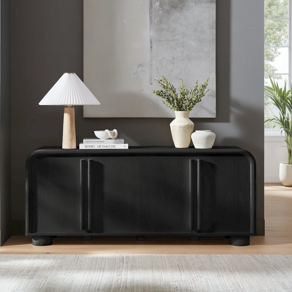 Bellamy Curved 4-Door Sideboard Cabinet. Picture 8