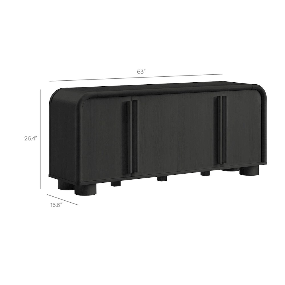 Bellamy Curved 4-Door Sideboard Cabinet. Picture 3