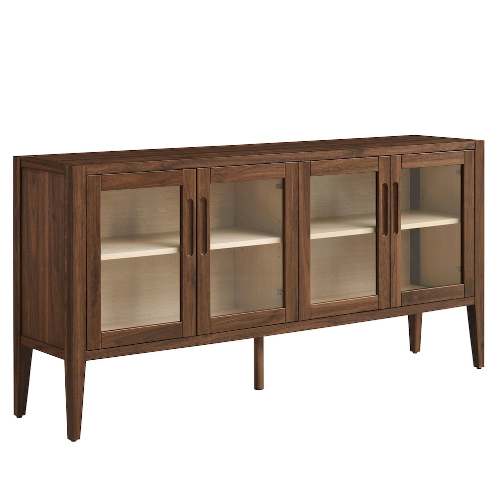 Nell 72" Glass Door Sideboard Storage Display Cabinet. Picture 1