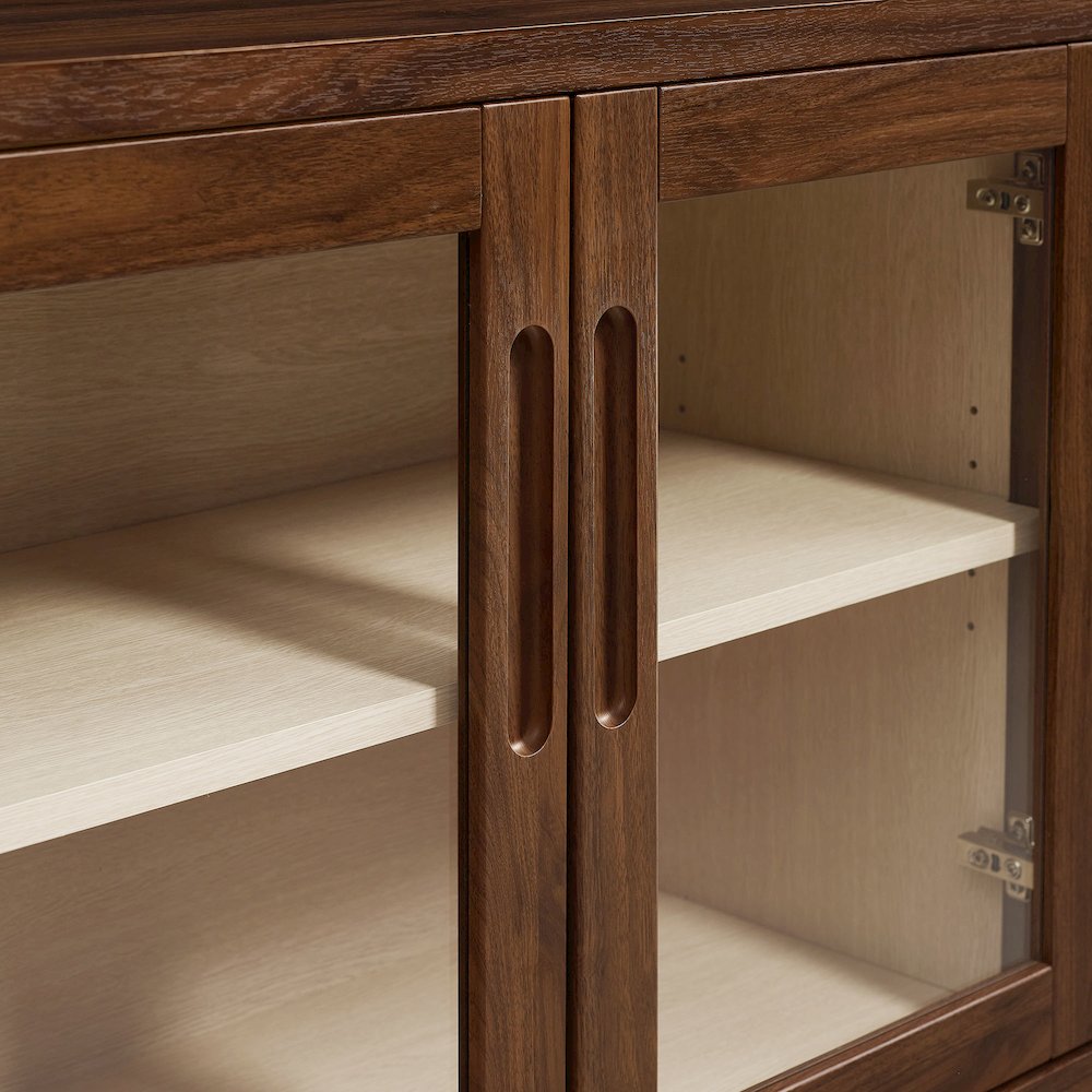 Nell 72" Glass Door Sideboard Storage Display Cabinet. Picture 7