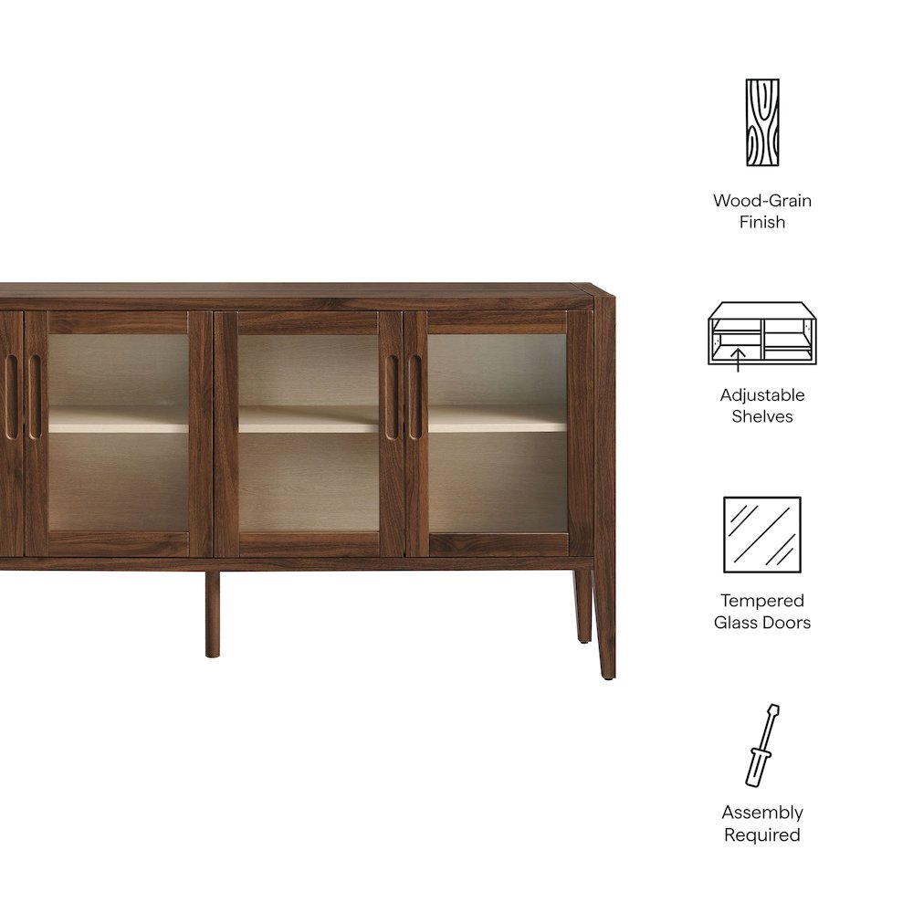 Nell 72" Glass Door Sideboard Storage Display Cabinet. Picture 3