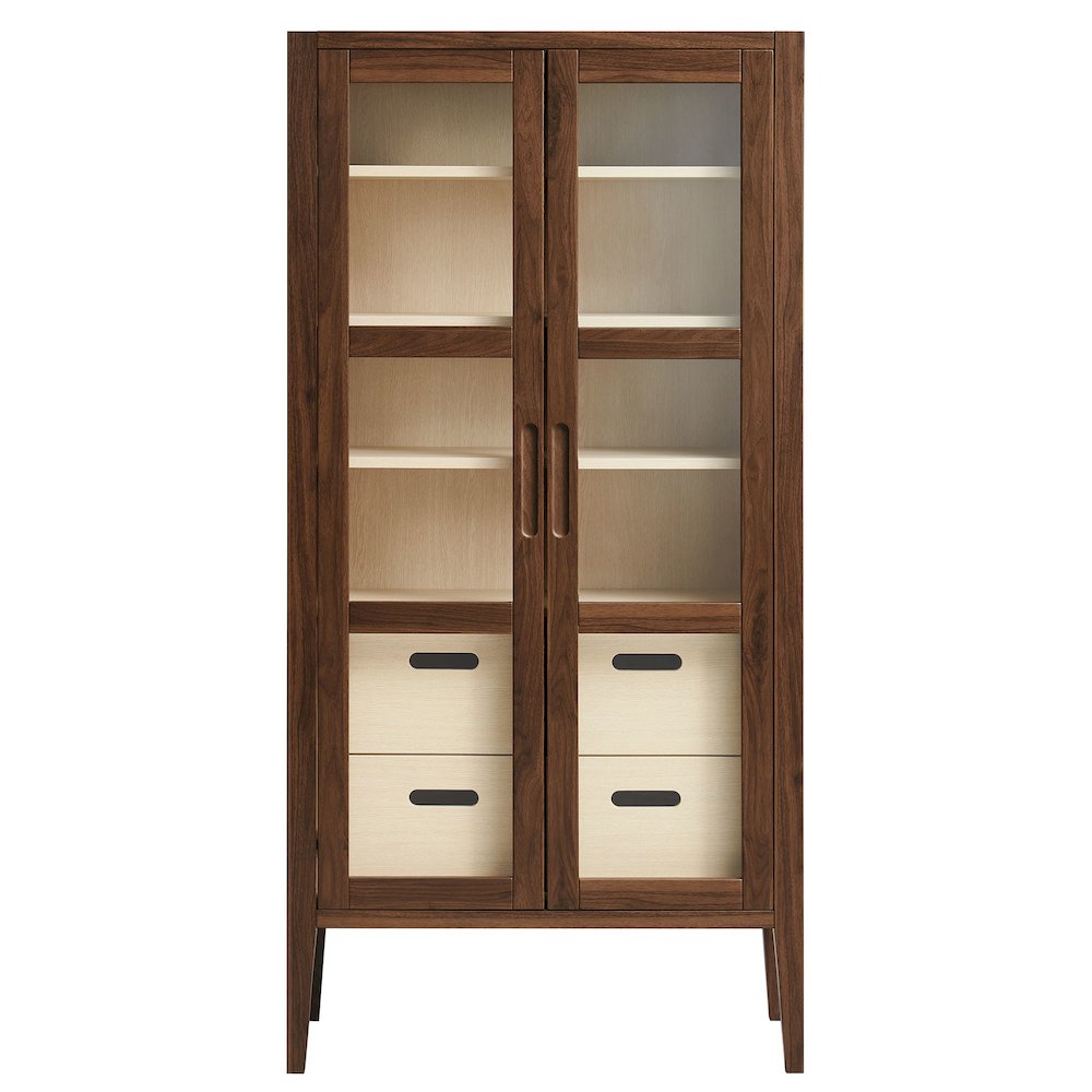 Nell 71" Glass Door Tall Display Storage Cabinet. Picture 5