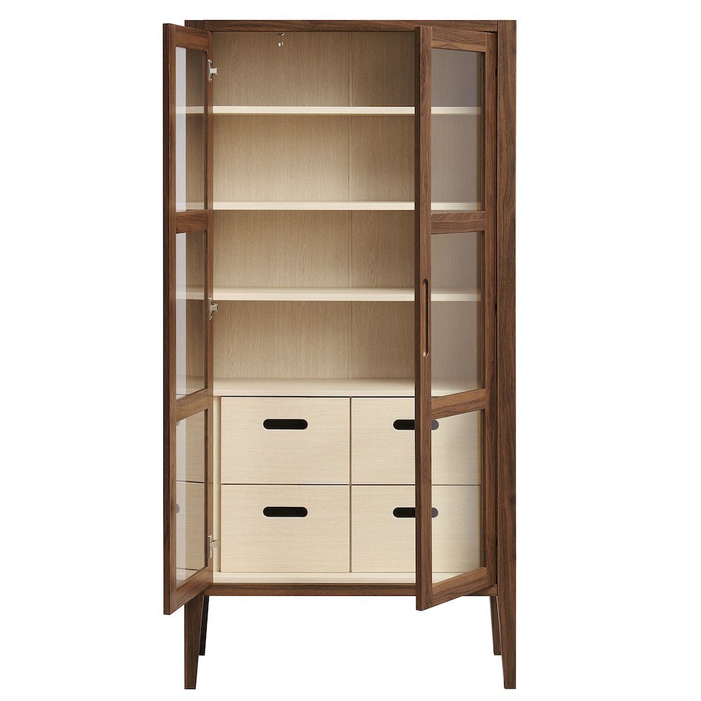 Nell 71" Glass Door Tall Display Storage Cabinet. Picture 6
