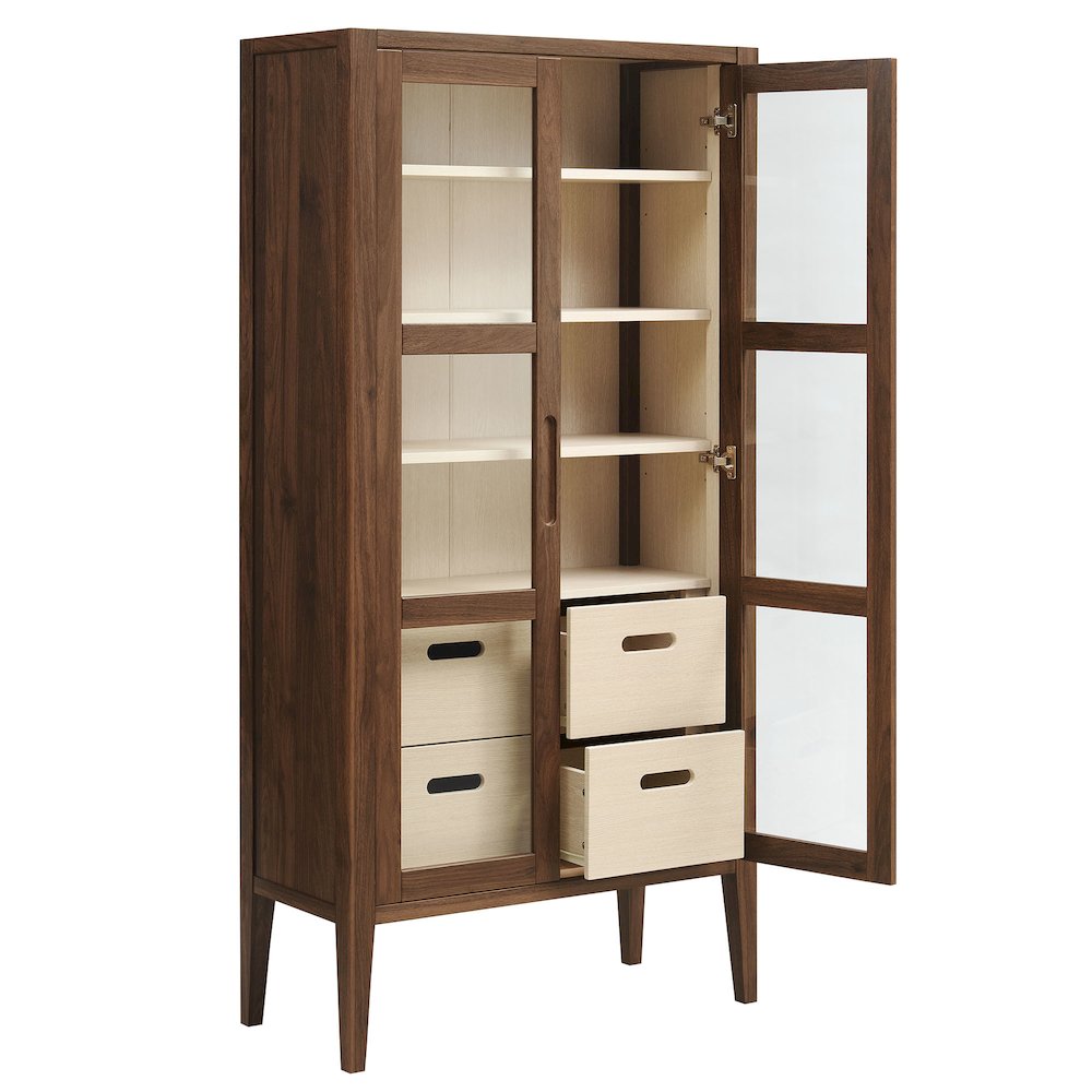 Nell 71" Glass Door Tall Display Storage Cabinet. Picture 7
