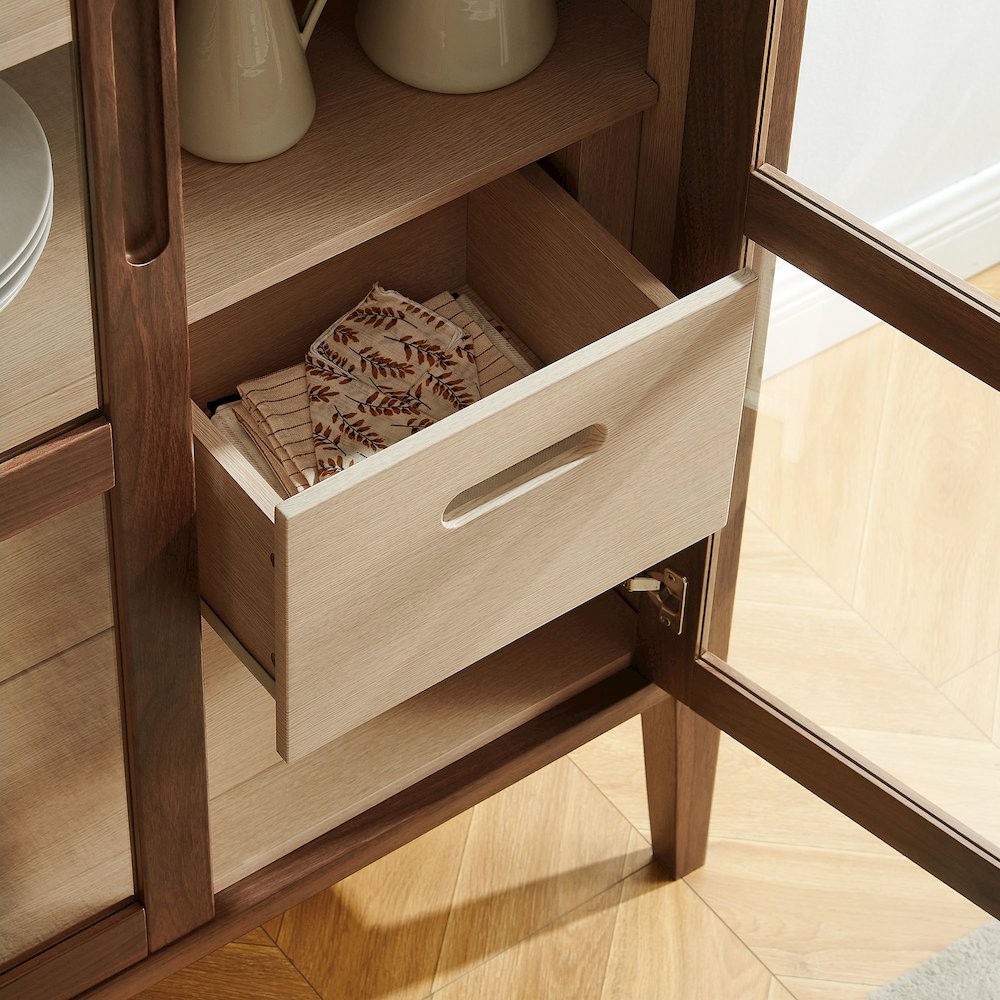 Nell 71" Glass Door Tall Display Storage Cabinet. Picture 10