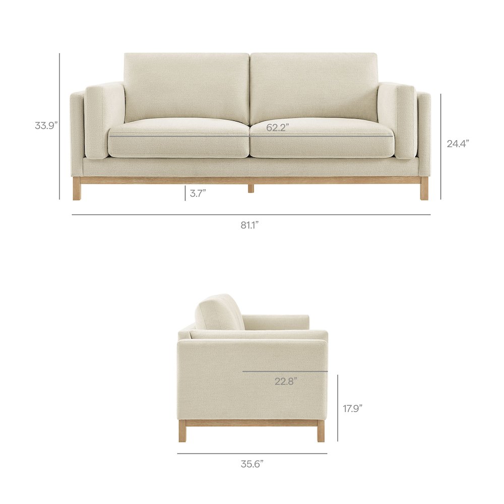 Roscoe 81 inch Fabric Sofa. Picture 3