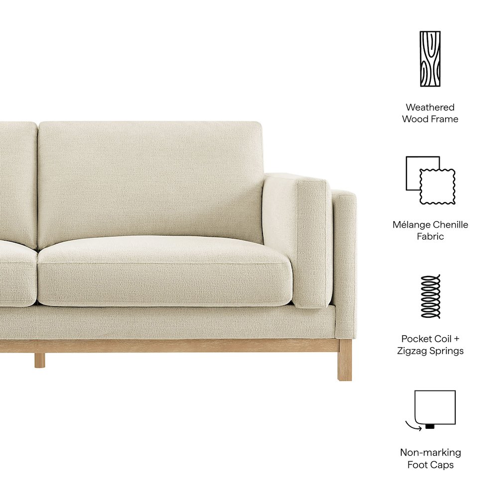 Roscoe 81 inch Fabric Sofa. Picture 2