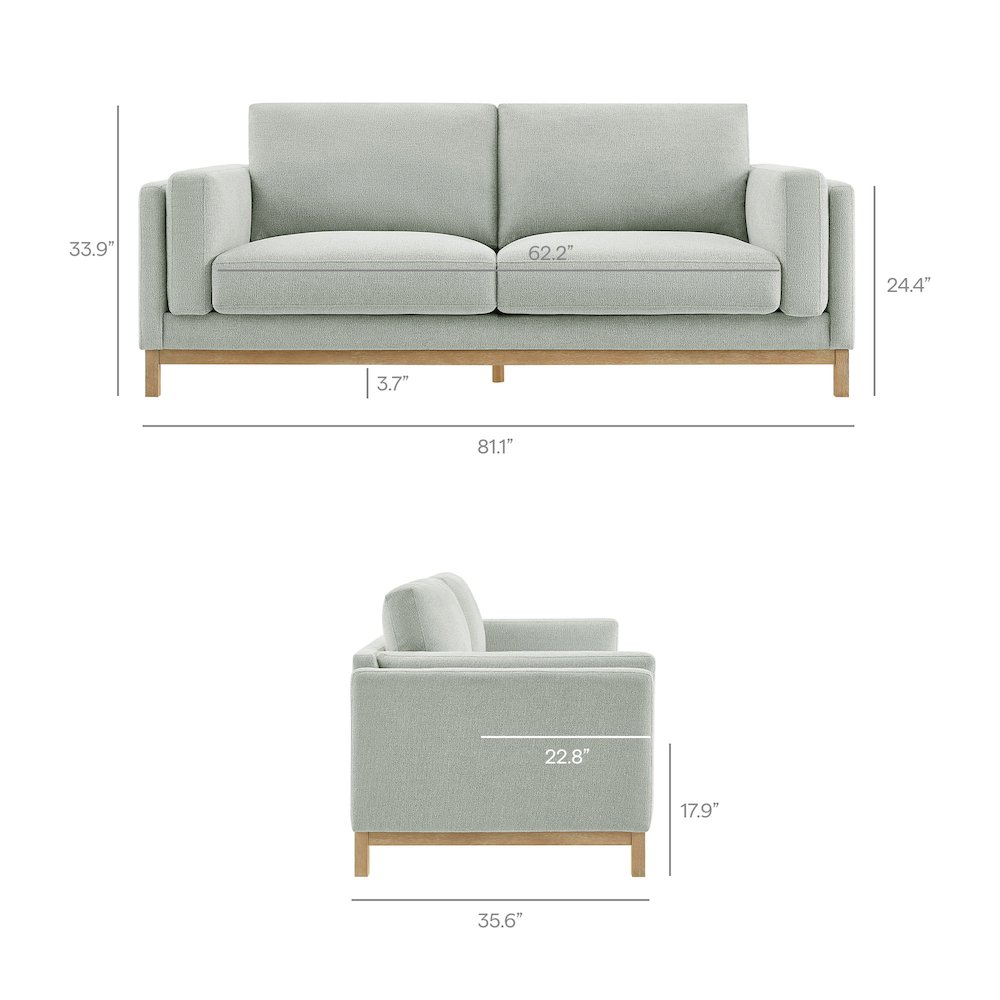 Roscoe 81 inch Fabric Sofa. Picture 3