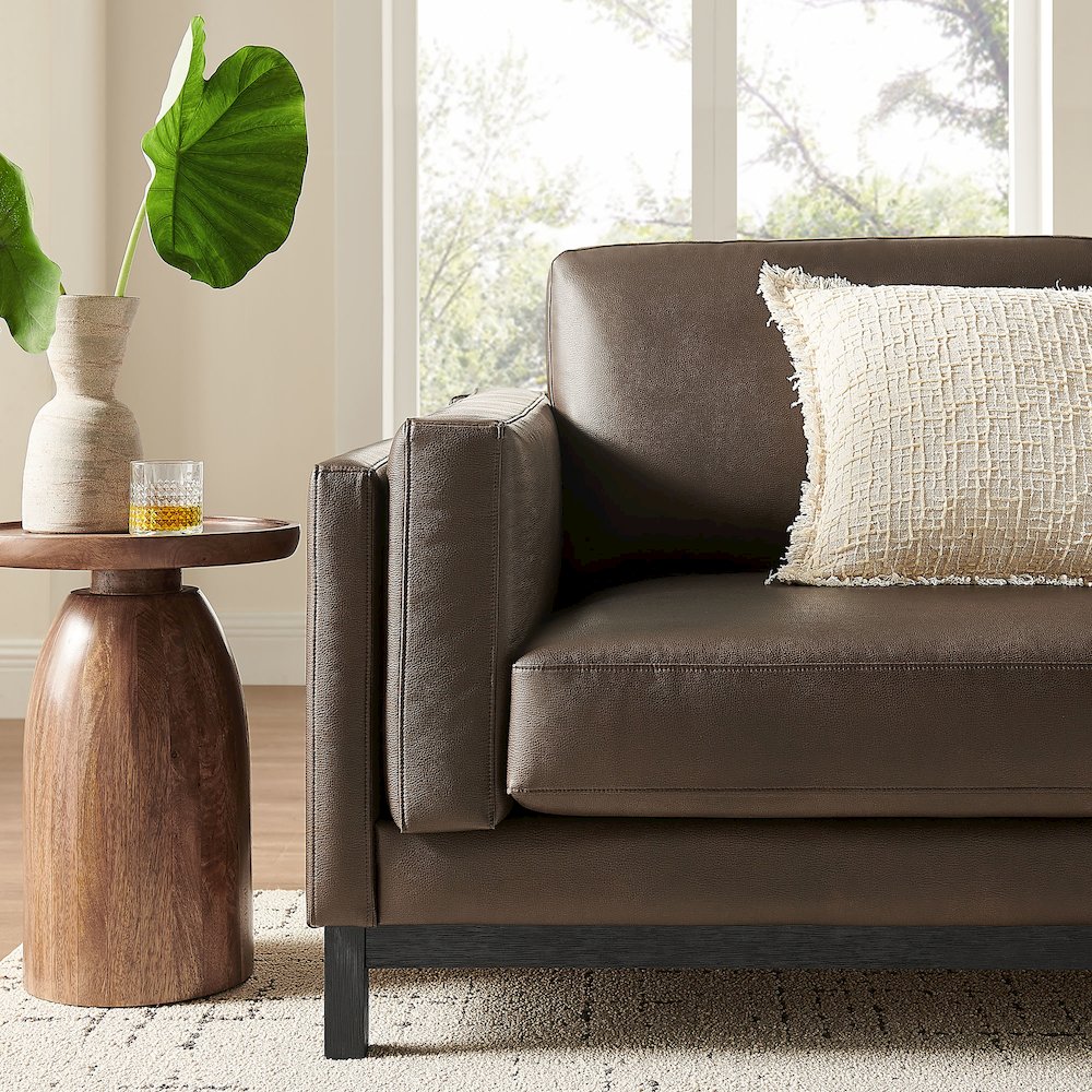 Roscoe 81 inch Vegan Leather Sofa. Picture 10