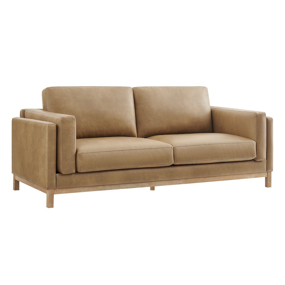 Roscoe 81 inch Vegan Leather Sofa. Picture 1