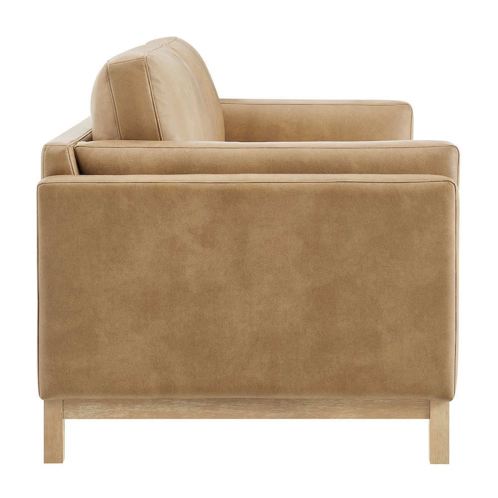 Roscoe 81 inch Vegan Leather Sofa. Picture 4