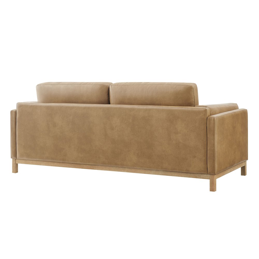 Roscoe 81 inch Vegan Leather Sofa. Picture 5