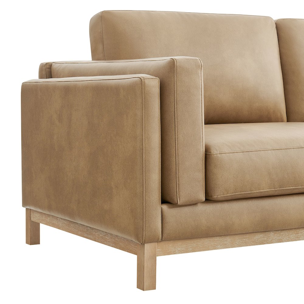 Roscoe 81 inch Vegan Leather Sofa. Picture 7