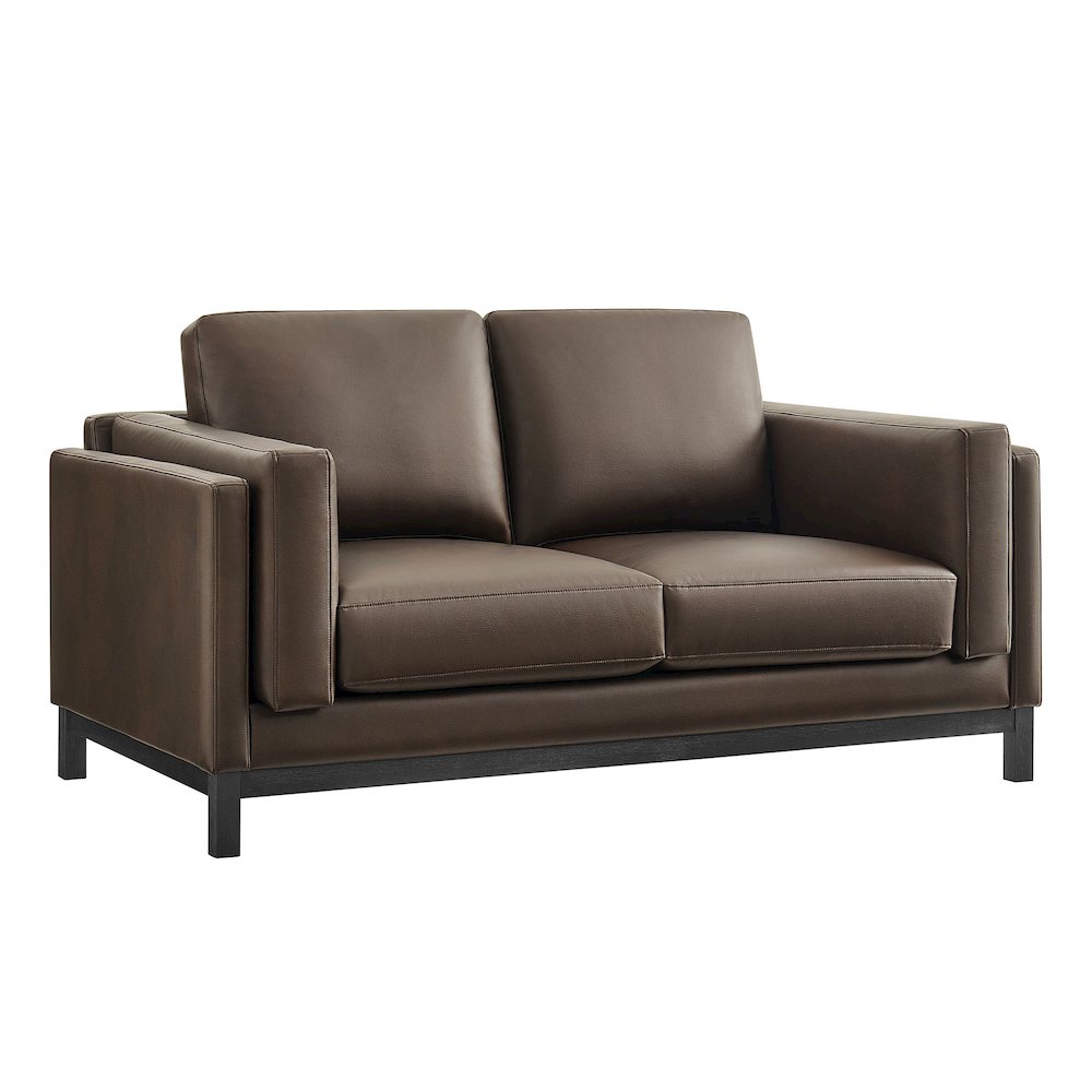 Roscoe 63 inch Vegan Leather Loveseat. Picture 1