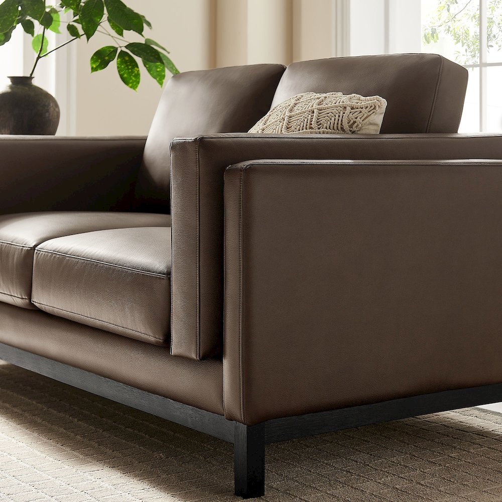 Roscoe 63 inch Vegan Leather Loveseat. Picture 10